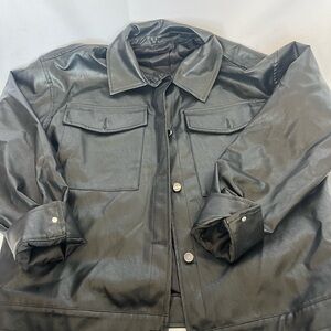 Black faux leather jacket